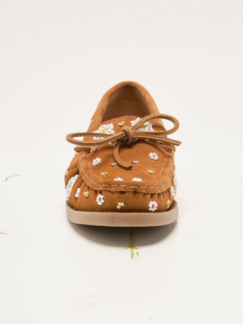 FREE PEOPLE Sandy Seed Bead Boat Shoes / Vachette Voyage Suede - Picture 9 of 12